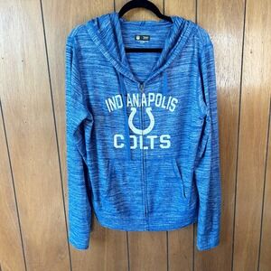 Indianapolis‎ Colts Heather Blue Zip-Up Lightweight Hoodie – Size Large